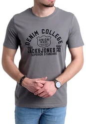 Jack & Jones Print-Shirt (5er-Pack) T-Shirts mit Aufdruck Grau/Blau/Dunkelblau