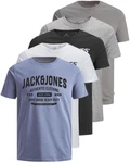 Jack & Jones Print-Shirt (5er-Pack) T-Shirts mit Aufdruck Grau/Blau/Dunkelblau Jack & Jones Print-Shirt (5er-Pack) T-Shirts mit Aufdruck Grau/Blau/Dunkelblau
