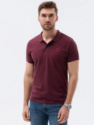 OMBRE Poloshirt Herren Pique Strick Bordeaux/Dunkelrot/Blau/Mischfarben