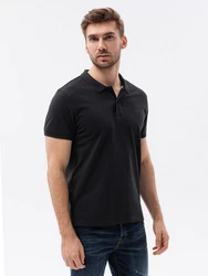 OMBRE Poloshirt Herren Pique Strick Schwarz/Dunkelblau/Grau