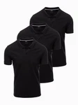 OMBRE Poloshirt Herren Pique Strick Schwarz/Dunkelblau/Grau