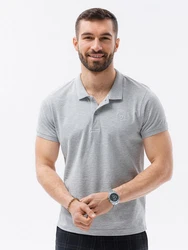 OMBRE Poloshirt Herren Pique Strick Grau/Hellgrau
