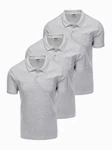 OMBRE Poloshirt Herren Pique Strick Grau/Hellgrau