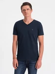 OMBRE V-NECK T-Shirt Herren Dunkelblau/Blau
