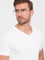OMBRE V-NECK T-Shirt Herren Creme/Weiß