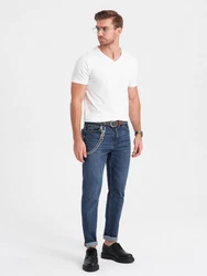 OMBRE V-NECK T-Shirt Herren Creme/Weiß