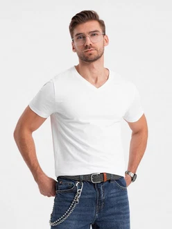 OMBRE V-NECK T-Shirt Herren Creme/Weiß