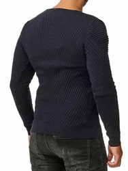 RedBridge Strickpullover Rundhals Dunkelblau/Schwarz