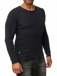 RedBridge Strickpullover Rundhals Dunkelblau/Schwarz