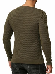 RedBridge Strickpullover Rundhals Dunkelgrün/Khaki