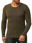 RedBridge Strickpullover Rundhals Dunkelgrün/Khaki