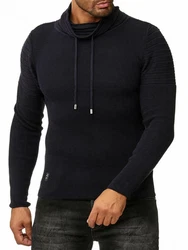 Red Bridge Herren Strickpullover Rollkragen Pullover Shoulder Lines Dunkelblau/Schwarz