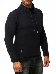 Red Bridge Herren Strickpullover Rollkragen Pullover Shoulder Lines Dunkelblau/Schwarz