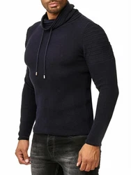 Red Bridge Herren Strickpullover Rollkragen Pullover Shoulder Lines Dunkelblau/Schwarz