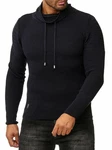 Red Bridge Herren Strickpullover Rollkragen Pullover Shoulder Lines Dunkelblau/Schwarz