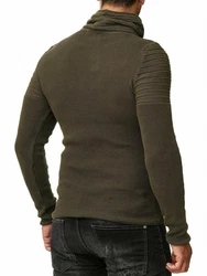 Red Bridge Herren Strickpullover Rollkragen Pullover Shoulder Lines Dunkelgrün/Khaki