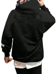 RMK Kapuzenpullover Hoodie Basic Pulli Schwarz/Mischfarben/Grau
