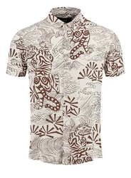 Key Largo Kurzarmhemd MSH RESORT  Beige/Braun/Khaki
