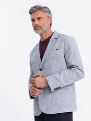 OMBRE Sakko Regular Schnitt Herren Grau/Hellblau