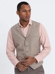 OMBRE Anzugweste mit Kragen Beige/Lila/Braun/Rosa/Khaki