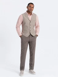 OMBRE Anzugweste mit Kragen Beige/Lila/Braun/Rosa/Khaki