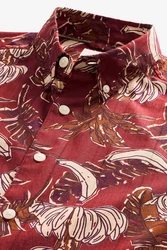 Next Kurzarmhemd Dunkelrot/Bordeaux/Rot/Braun/Rosa