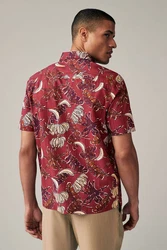 Next Kurzarmhemd Dunkelrot/Bordeaux/Rot/Braun/Rosa