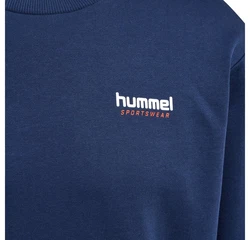 hummel Rundhalspullover Dunkelblau/Blau