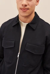 Next Hemdjacke EDIT (1-St) Schwarz/Hellblau/Beige
