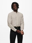 ONLY & SONS Langarmhemd Caiden Weiß/Khaki/Beige/Braun/Grau