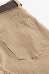 Next Straight-Jeans Straight Fit Jeans mit Gürtel Khaki/Braun/Beige