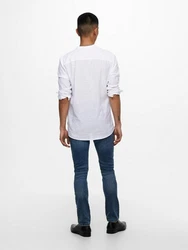 ONLY & SONS Langarmhemd Caiden Grau/Weiß/Hellgrau
