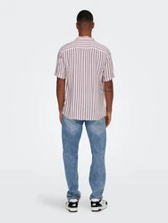 ONLY & SONS Hemd Lila/Rot/Dunkelrot/Bordeaux/Rosa