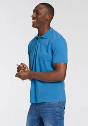 Man's World Poloshirt Kurzarm, lockere Passform, unifarben Blau/Pastell