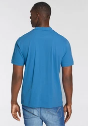 Man's World Poloshirt Kurzarm, lockere Passform, unifarben Blau/Pastell