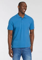 Man's World Poloshirt Kurzarm, lockere Passform, unifarben Blau/Pastell