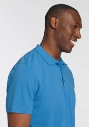 Man's World Poloshirt Kurzarm, lockere Passform, unifarben Blau/Pastell