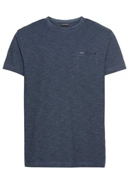T-Shirt Mit Doppelkragen und Zierbrusttasche