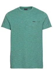 T-Shirt Mit Doppelkragen und Zierbrusttasche