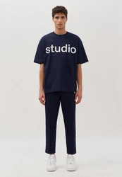 studio seidensticker T-Shirt Studio Rundhals Dunkelblau/Rot/Hellblau