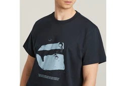 G-STAR T-Shirt Water Burger Loose Dunkelblau/Schwarz/Blau