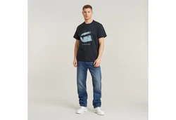 G-STAR T-Shirt Water Burger Loose Dunkelblau/Schwarz/Blau