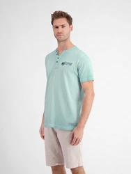 LERROS Henleyshirt Serafino für Herren sportlicher Optik Hellgrün/Grün/Türkis