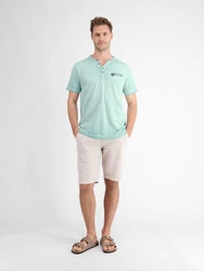 LERROS Henleyshirt Serafino für Herren sportlicher Optik Hellgrün/Grün/Türkis