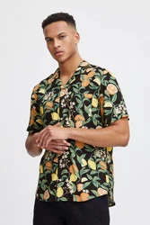 Blend Kurzarmhemd BHShirt Gelb/Grün/Orange