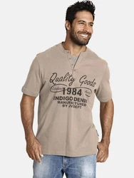 Jan Vanderstorm T-Shirt NANTE Lagen-Look Beige/Braun