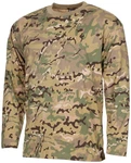 MFH T-Shirt US Shirt langarm 170 g/m² Dunkelgrün/Braun