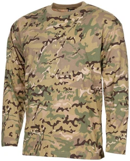 MFH T-Shirt US Shirt langarm 170 g/m² Dunkelgrün/Braun