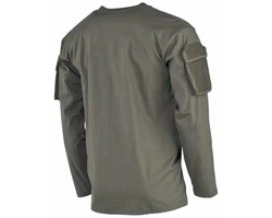 MFH Langarmshirt US Shirt mit Ärmeltaschen oliv