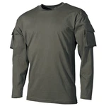 MFH Langarmshirt US Shirt mit Ärmeltaschen oliv